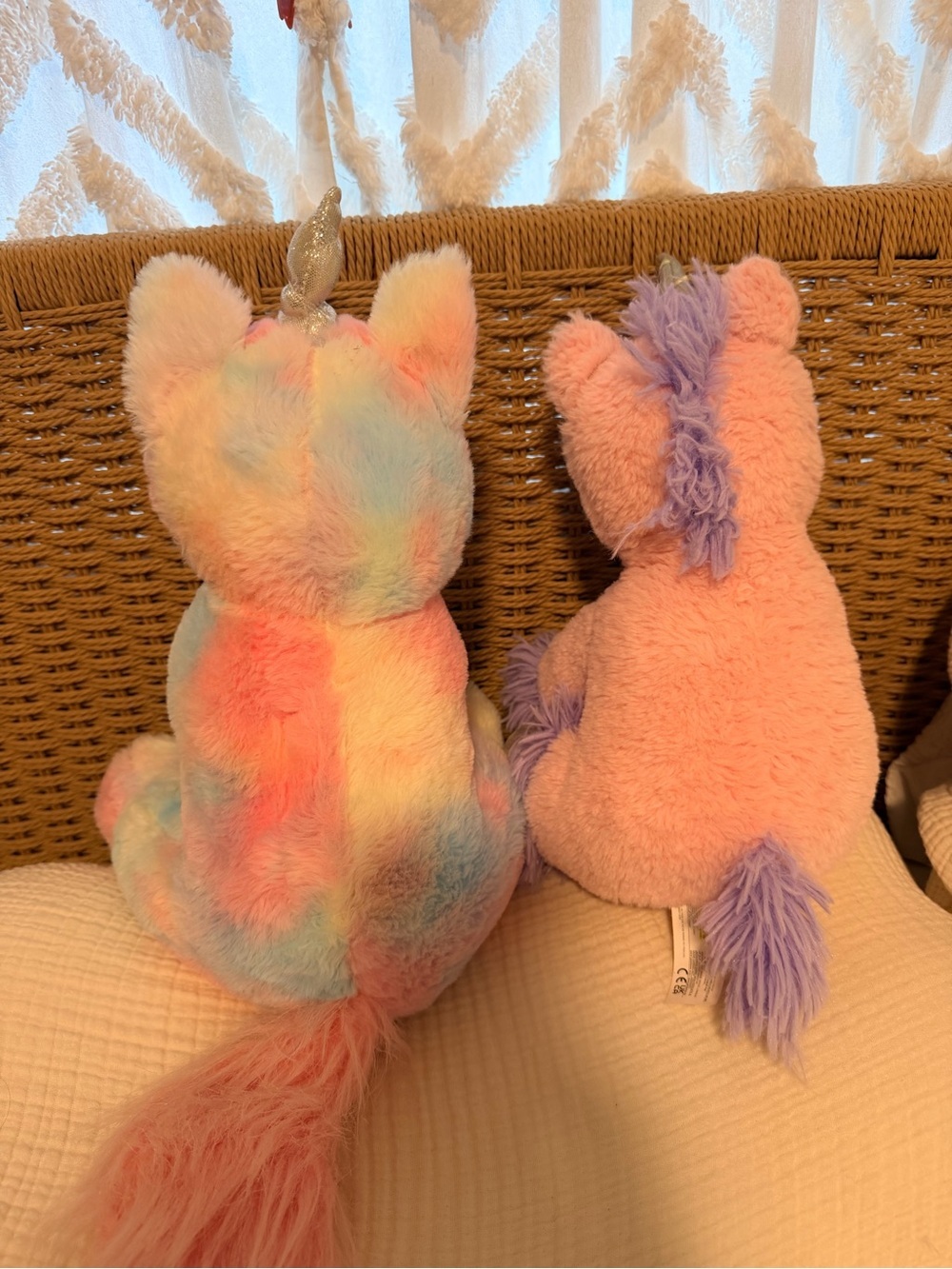 Pastel Rainbow & Pink Unicorn Plush Toy - Soft Cuddle Buddy - Picture 3 of 6